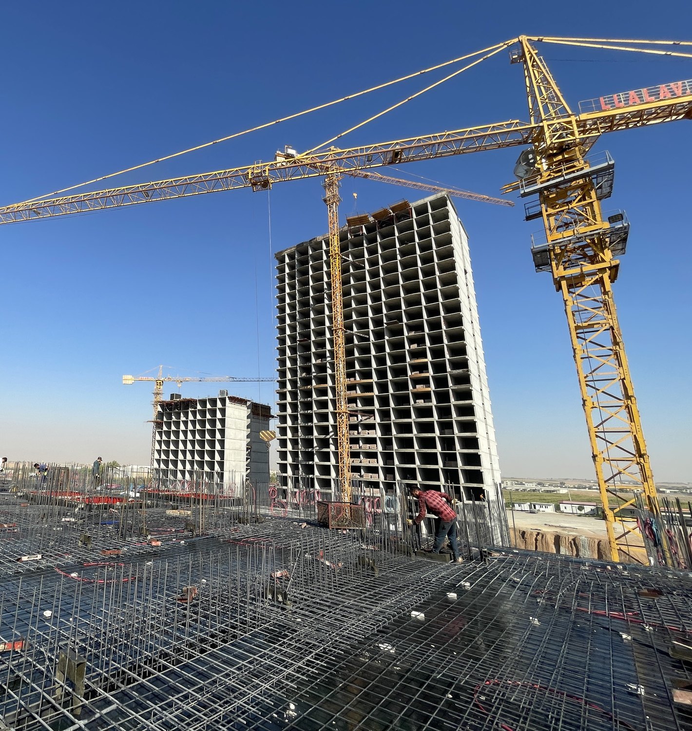 Yojeen construction project with tower crane